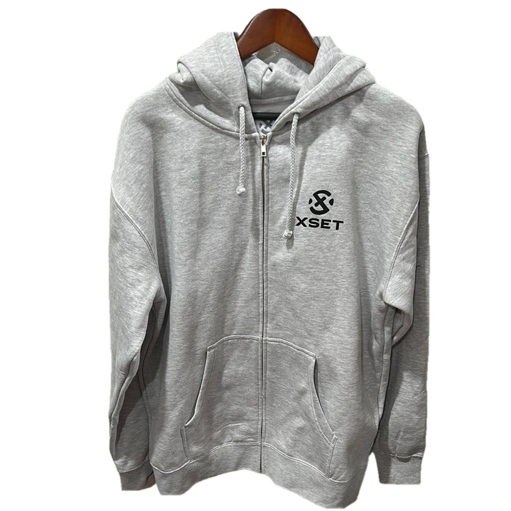 XSET Gray Zip-Up Hoodie Mens New no tags size Large
